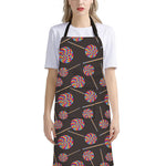 Colorful Swirl Lollipop Pattern Print Bib Apron With Pocket