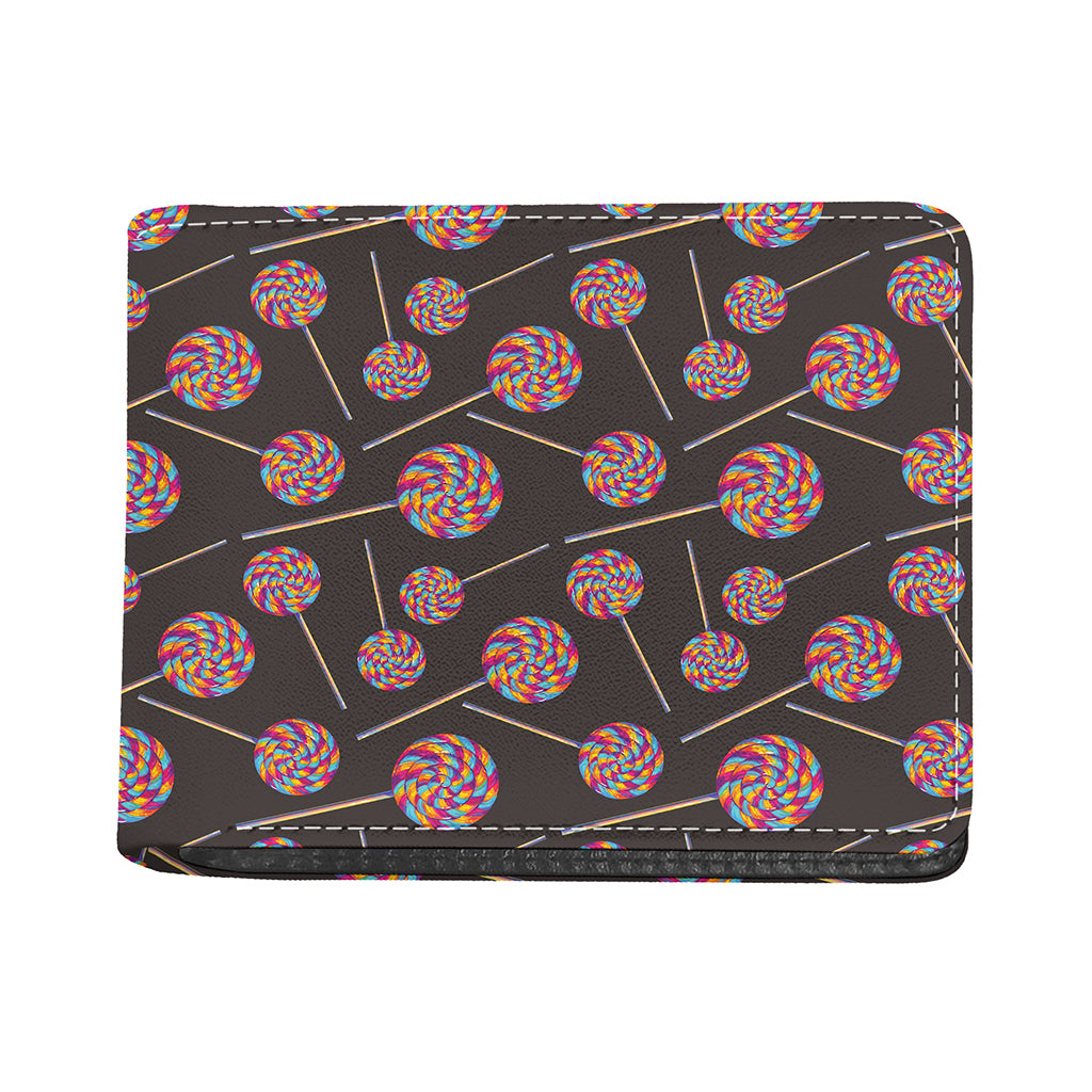 Colorful Swirl Lollipop Pattern Print Bifold Wallet
