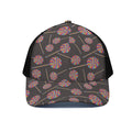 Colorful Swirl Lollipop Pattern Print Black Mesh Trucker Hat