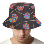 Colorful Swirl Lollipop Pattern Print Bucket Hat