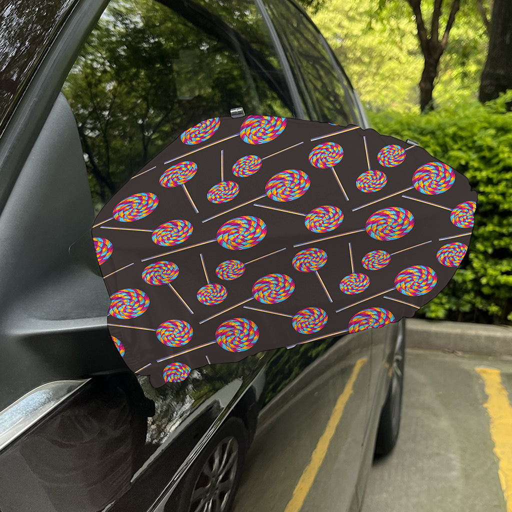 Colorful Swirl Lollipop Pattern Print Car Side Mirror Covers