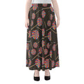 Colorful Swirl Lollipop Pattern Print Chiffon Maxi Skirt