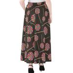 Colorful Swirl Lollipop Pattern Print Chiffon Maxi Skirt