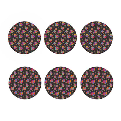 Colorful Swirl Lollipop Pattern Print Coaster Set