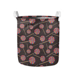 Colorful Swirl Lollipop Pattern Print Collapsible Laundry Basket