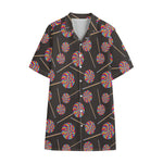Colorful Swirl Lollipop Pattern Print Cotton Hawaiian Shirt