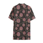 Colorful Swirl Lollipop Pattern Print Cotton Hawaiian Shirt