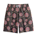 Colorful Swirl Lollipop Pattern Print Cotton Shorts