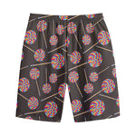 Colorful Swirl Lollipop Pattern Print Cotton Shorts