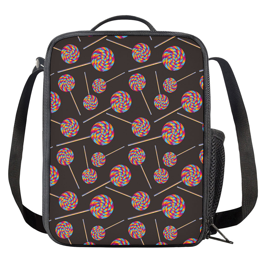 Colorful Swirl Lollipop Pattern Print Crossbody Lunch Bag