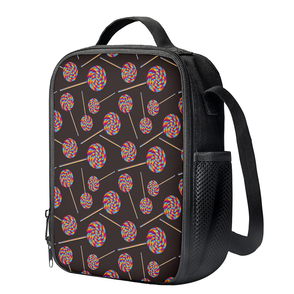 Colorful Swirl Lollipop Pattern Print Crossbody Lunch Bag
