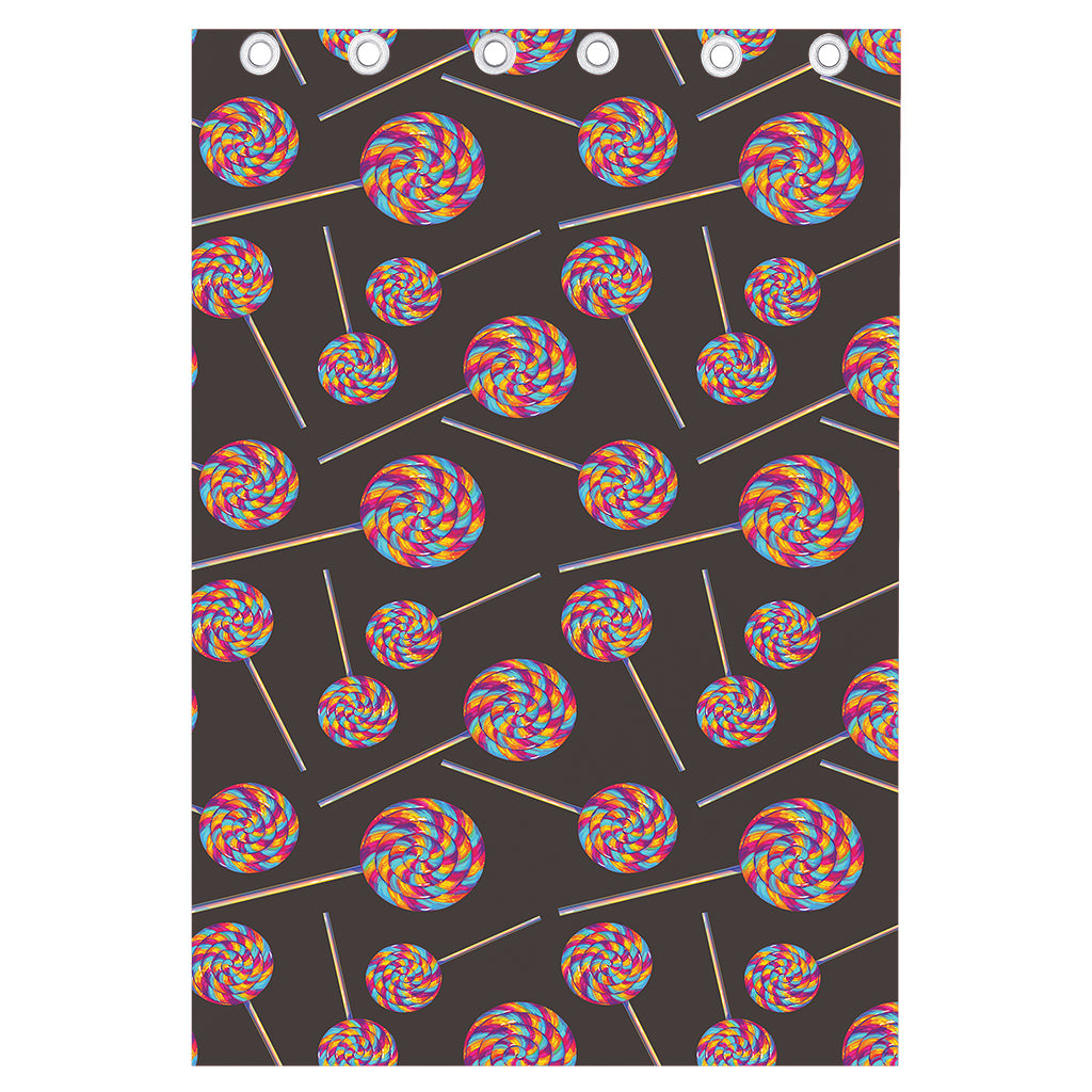 Colorful Swirl Lollipop Pattern Print Curtain