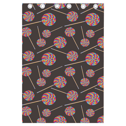 Colorful Swirl Lollipop Pattern Print Curtain