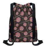 Colorful Swirl Lollipop Pattern Print Drawstring Backpack