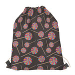 Colorful Swirl Lollipop Pattern Print Drawstring Bag