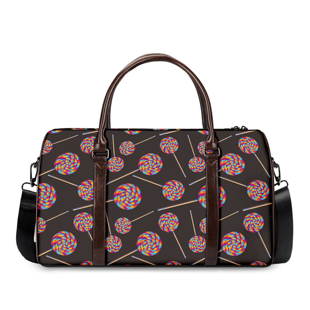 Colorful Swirl Lollipop Pattern Print Duffle Bag