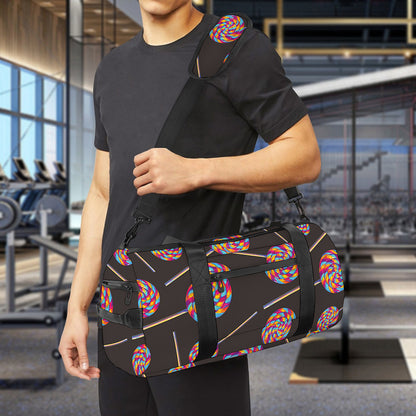 Colorful Swirl Lollipop Pattern Print Gym Bag