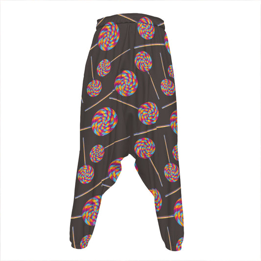 Colorful Swirl Lollipop Pattern Print Hammer Pants
