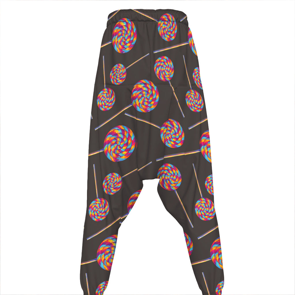 Colorful Swirl Lollipop Pattern Print Hammer Pants