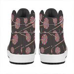 Colorful Swirl Lollipop Pattern Print High Top Leather Sneakers