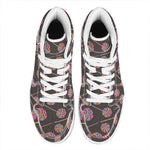 Colorful Swirl Lollipop Pattern Print High Top Leather Sneakers