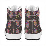 Colorful Swirl Lollipop Pattern Print High Top Leather Sneakers