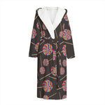 Colorful Swirl Lollipop Pattern Print Hooded Bathrobe
