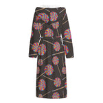 Colorful Swirl Lollipop Pattern Print Hooded Bathrobe