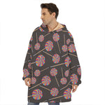 Colorful Swirl Lollipop Pattern Print Hoodie Blanket
