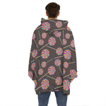 Colorful Swirl Lollipop Pattern Print Hoodie Blanket