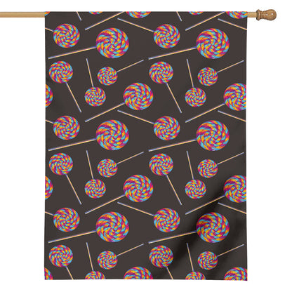 Colorful Swirl Lollipop Pattern Print House Flag