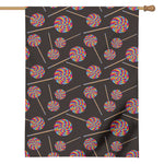 Colorful Swirl Lollipop Pattern Print House Flag