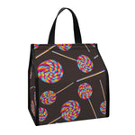Colorful Swirl Lollipop Pattern Print Insulated Lunch Tote