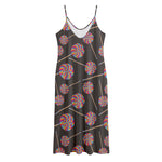 Colorful Swirl Lollipop Pattern Print Jersey Midi Cami Dress