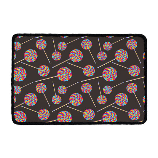 Colorful Swirl Lollipop Pattern Print Kitchen Mat