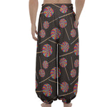 Colorful Swirl Lollipop Pattern Print Lantern Pants
