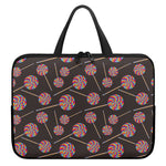 Colorful Swirl Lollipop Pattern Print Laptop Sleeve With Handle