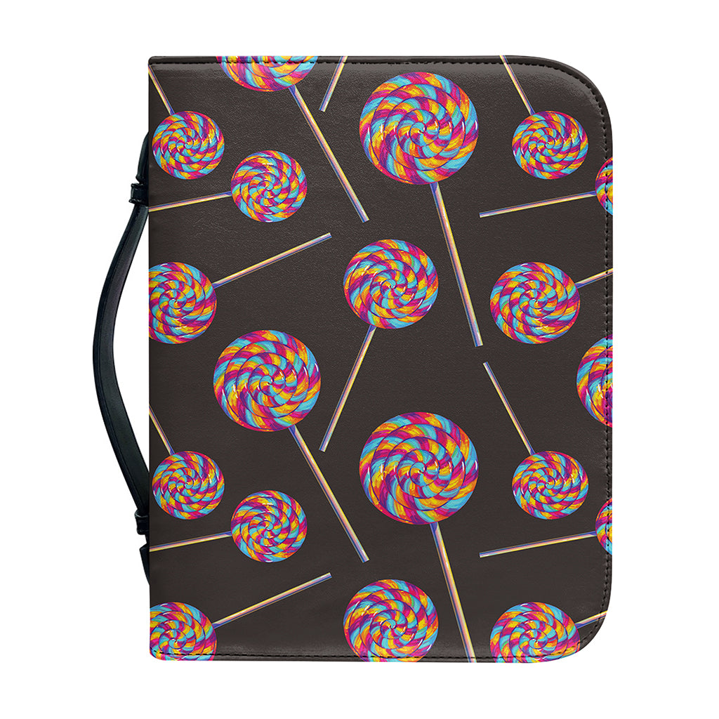 Colorful Swirl Lollipop Pattern Print Leather Bible Cover