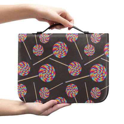 Colorful Swirl Lollipop Pattern Print Leather Bible Cover