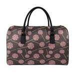 Colorful Swirl Lollipop Pattern Print Leather Duffle Bag