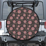 Colorful Swirl Lollipop Pattern Print Leather Spare Tire Cover