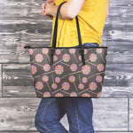 Colorful Swirl Lollipop Pattern Print Leather Tote Bag