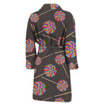 Colorful Swirl Lollipop Pattern Print Men's Bathrobe