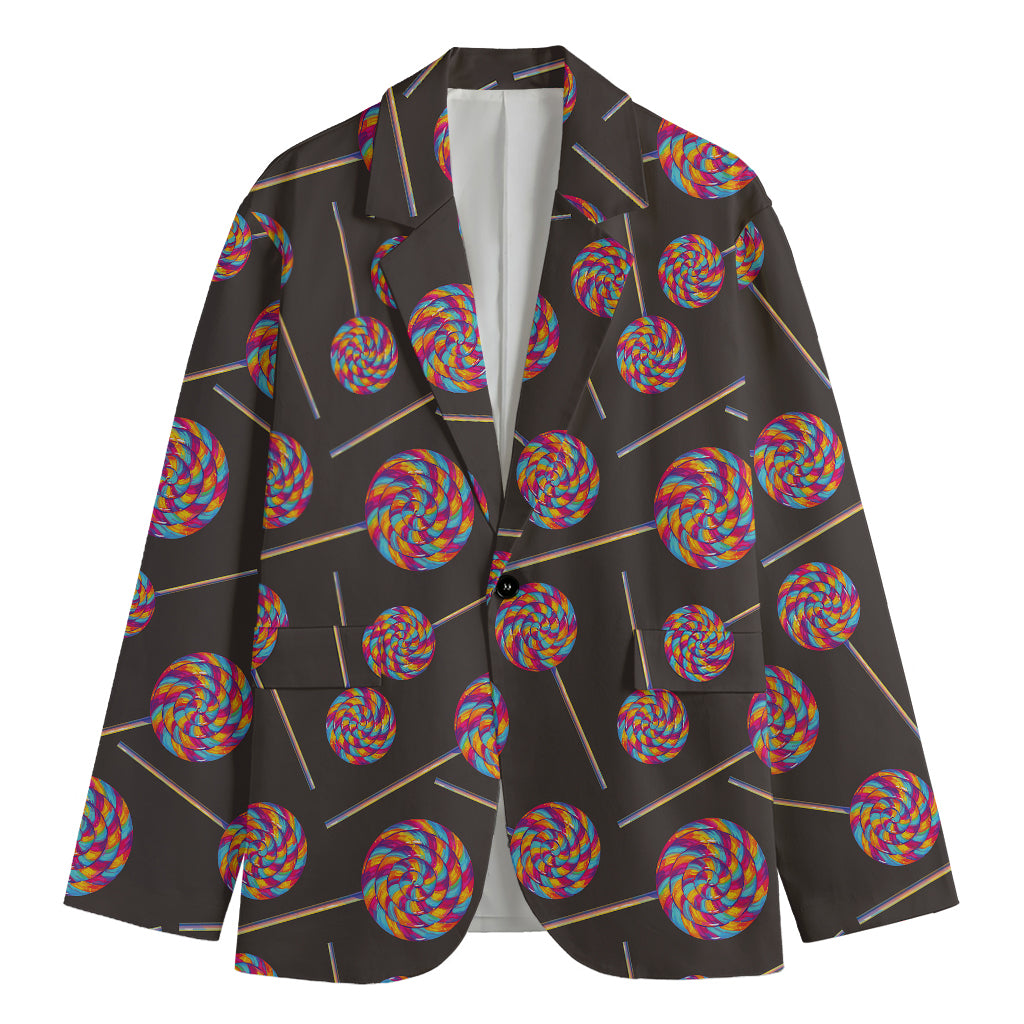 Colorful Swirl Lollipop Pattern Print Men's Blazer