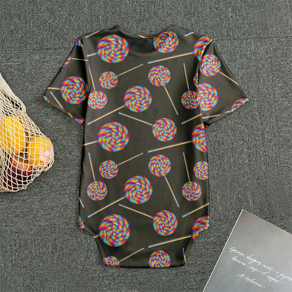 Colorful Swirl Lollipop Pattern Print Men's Bodysuit