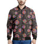Colorful Swirl Lollipop Pattern Print Men's Bomber Jacket