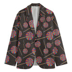 Colorful Swirl Lollipop Pattern Print Men's Cotton Blazer