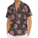 Colorful Swirl Lollipop Pattern Print Men's Deep V-Neck Shirt