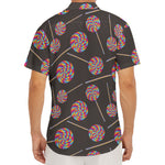 Colorful Swirl Lollipop Pattern Print Men's Deep V-Neck Shirt