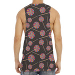 Colorful Swirl Lollipop Pattern Print Men's Muscle Tank Top